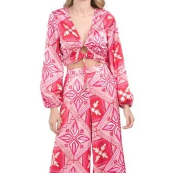 NWT Caroline Constas Crop Top and Pants Set - Picture 1 of 8